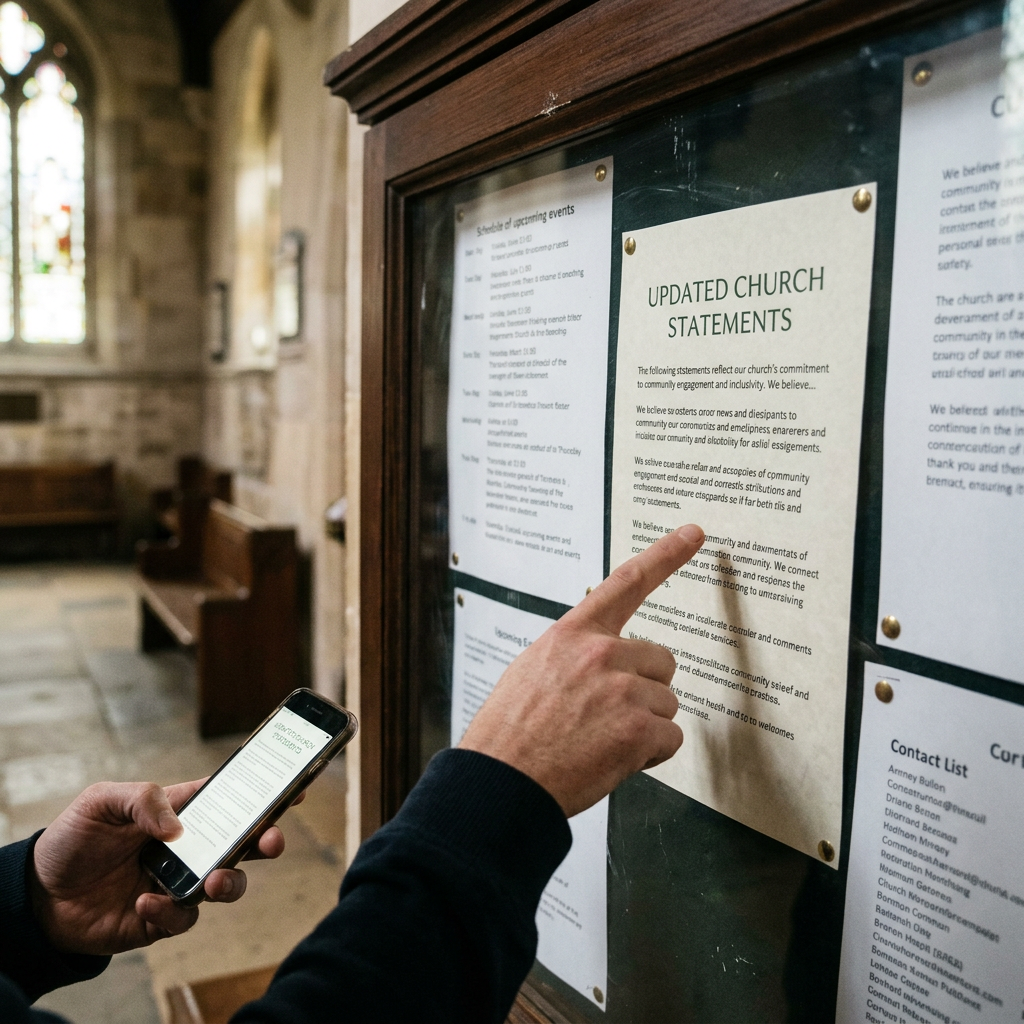 Update text with provided church statements