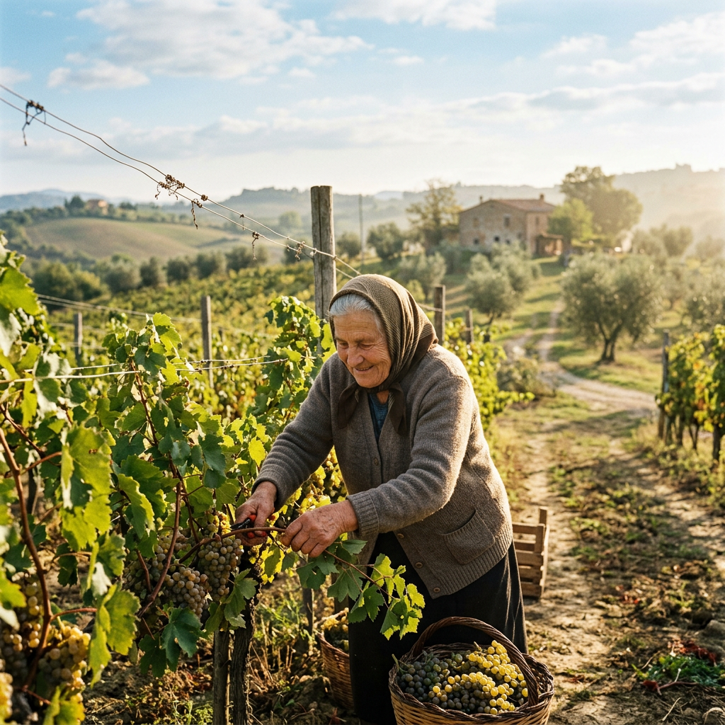 Grazia divina e vignaioli nella vigna